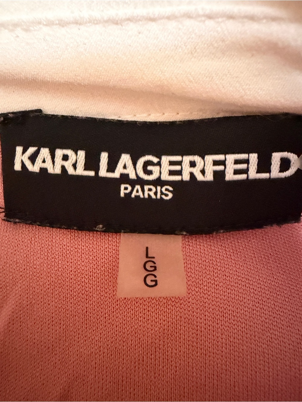 Karl Lagerfeld Dusty Rose Lace Blouse with Off White Peter Pan Collar Lg - Picture 11 of 14